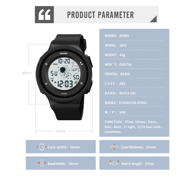 Часы наручные 1973BKBK черный